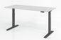 Preview: elektrischer Schreibtisch HMK 180x80 cm Gestell Grafit Tischplatte Lichtgrau