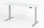 Preview: elektrischer Schreibtisch HMK 180x80 cm Gestell Silber Tischplatte Weiß