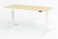 Preview: elektrischer Schreibtisch HMK 180x80 cm Gestell Weiß Tischplatte Ahorn