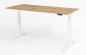 Preview: elektrischer Schreibtisch HMK 180x80 cm Gestell Weiß Tischplatte Asteiche