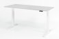 Preview: elektrischer Schreibtisch HMK 180x80 cm Gestell Weiß Tischplatte Lichtgrau