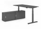 Preview: Schreibtisch elektrisch höhenverstellbar mit Sideboard Grafit Grafit