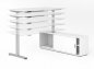 Preview: Schreibtisch elektrisch höhenverstellbar mit Sideboard Weiß Silber