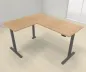 Preview: Elektrisch höhenverstellbarer Winkelschreibtisch 200 x 160 cm DSM Grafit Eiche
