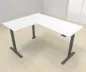 Preview: Elektrisch höhenverstellbarer Winkelschreibtisch 200 x 160 cm DSM Grafit Weiß