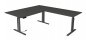 Preview: Elektrischer Winkelschreibtisch 200 x 220 cm Tischplatten Anthrazit