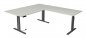 Preview: Elektrischer Winkelschreibtisch 200 x 220 cm Tischplatten Lichtgrau