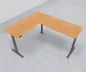 Preview: Elektrisch höhenverstellbarer Winkelschreibtisch 200 x 240 cm DSM Grafit Buche