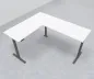 Preview: Elektrisch höhenverstellbarer Winkelschreibtisch 200 x 240 cm DSM Grafit Weiß