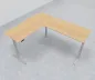 Preview: Elektrisch höhenverstellbarer Winkelschreibtisch 200 x 240 cm DSM Silber Ahorn