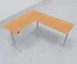 Preview: Elektrisch höhenverstellbarer Winkelschreibtisch 200 x 240 cm DSM Silber Buche