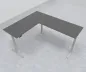 Preview: Elektrisch höhenverstellbarer Winkelschreibtisch 200 x 240 cm DSM Silber Grafit