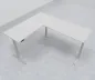 Preview: Elektrisch höhenverstellbarer Winkelschreibtisch 200 x 240 cm DSM Silber Lichtgrau