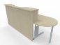 Preview: Empfangstheke Solid 180 cm mit Anbautisch 50 cm Ahorn Vorderansicht