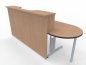 Preview: Empfangstheke Solid 180 cm mit Anbautisch 50 cm Buche Vorderansicht