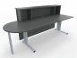 Preview: Empfangstheke Solid 180 cm mit Anbautisch 50 cm Onyxgrau Innenansicht