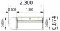 Preview: Empfangstheke 180 cm mit Anbautisch 50 cm Zeichnung Stellfläche