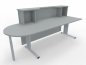 Preview: Empfangstheke 180 cm mit Anbautisch 50 cm Lichtgrau Innenansicht mit Monitorausschnitt