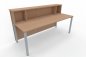 Preview: Empfangstheke 200x80 cm Solid Dekor Buche Innenansicht ohne Monitorausschnitt