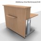 Preview: Empfangstheke Solid 120 cm mit Taschenablage  Buche