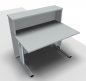 Preview: Empfangstheke Solid 120 cm mit Taschenablage  Lichtgrau ohne Ausschnitt