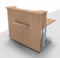 Preview: Empfangstheke Solid 120 cm mit Taschenablage  Buche mit Ausschnitt