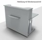 Preview: Empfangstheke Solid 120 cmmit Taschenablage  Lichtgrau