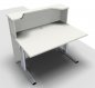Preview: Empfangstheke Solid 120 cm mit Taschenablage Weiss mit Ausschnitt