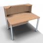 Preview: Empfangstheke Solid 140 cm Buche mit Ausschnitt Innenansicht
