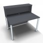 Preview: Empfangstheke Solid 140 cm Onyxgrau Innenansicht mit Ausschnitt