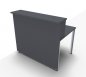 Preview: Empfangstheke Solid 140 cm onyxgrau Frontansicht ohne Ausschnitt