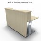Preview: Empfangstheke Solid 160 cm Ahorn mit Monitorausschnitt