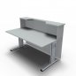 Preview: Empfangstheke Solid 160 cm Lichtgrau mit Monitorausschnitt