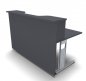 Preview: Empfangstheke Solid 160 cm Onyx-Grau