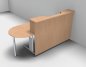 Preview: Empfangstheke Solid 160 cm mit Anbautisch Buche mit Monitorausschnitt