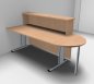 Preview: Empfangstheke Solid 160 cm mit Anbautisch Buche ohne Monitorausschnitt