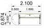 Preview: Empfangstheke Solid 160 cm mit Anbautisch Stellflaeche