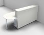 Preview: Empfangstheke Solid 160 cm mit Anbautisch Weiss ohne Monitorausschnitt