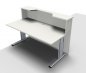 Preview: Empfangstheke Solid 160 cm Weiss Innenansicht mit Monitorausschnitt
