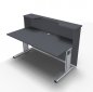 Preview: Empfangstheke Solid 160 cm onyxgrau Innenansicht Monitorausschnitt