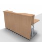 Preview: Empfangstheke Solid 180 cm mit Monitorausschnitt Buche
