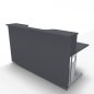 Preview: Empfangstheke Solid 180 cm mit Monitorausschnitt onyxgrau Innenansicht
