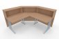 Preview: Empfangstheke Solid 180x180 cm Innenansicht Buche