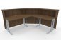 Preview: Empfangstheke Solid 200 x 180 cm Innanansicht Nussbaum
