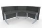 Preview: Empfangstheke Solid 200 x 180 cm Innenansicht Onyx