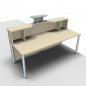 Preview: Empfangstheke Solid 200 cm Ahorn mit Designaufsatz Innenansicht