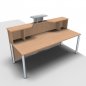 Preview: Empfangstheke Solid 200 cm Buche mit Designaufsatz Innenansicht