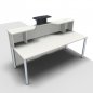 Preview: Empfangstheke Solid 200 cm Weiss mit Designaufsatz Innenansicht