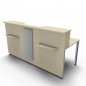 Preview: Empfangstheke Solid 200 cm mit Designblende Frontansicht Ahorn