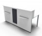 Preview: Empfangstheke Solid 200 cm mit Designblende Frontansicht Weiss